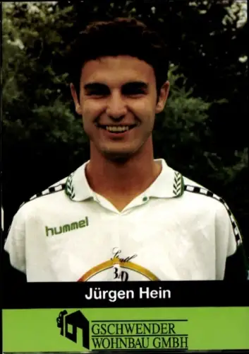 Autogrammkarte Fußballer Jürgen Hein, 1. FC 05 Schweinfurt, Autogramm