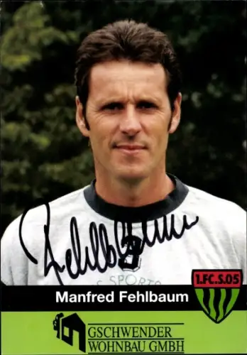 Autogrammkarte Co Trainer Manfred Fehlbaum, 1. FC 05 Schweinfurt, Autogramm