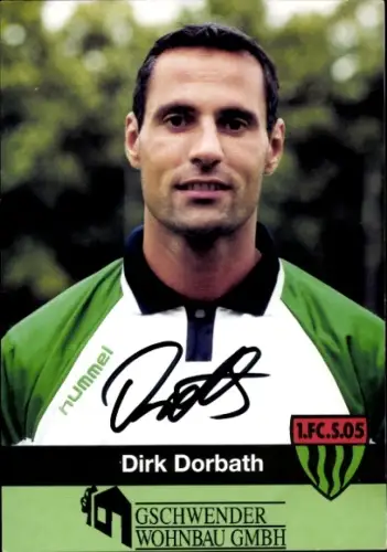 Autogrammkarte Fußballer Dirk Dorbath, 1. FC 05 Schweinfurt, Autogramm