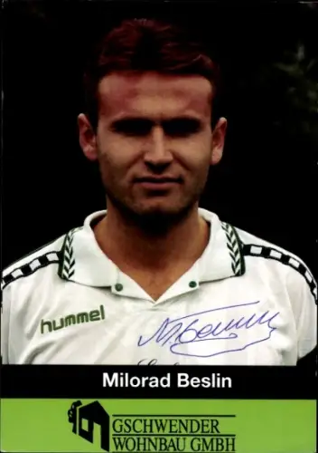 Autogrammkarte Fußballer Milorad Beslin, 1. FC 05 Schweinfurt, Autogramm