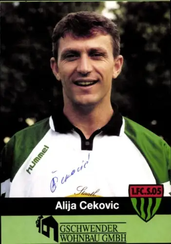 Autogrammkarte Fußballer Alija Cekovic, 1. FC 05 Schweinfurt, Autogramm