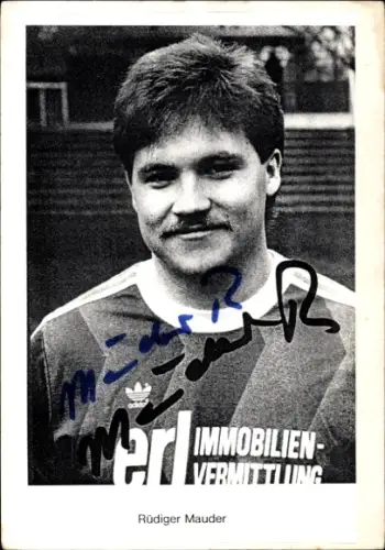 Autogrammkarte Fußballer Rüdiger Mauder, 1. FC 05 Schweinfurt, Autogramm
