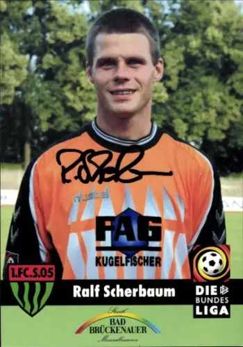 Autogrammkarte Fußballer Ralf Scherbaum, 1. FC 05 Schweinfurt, Autogramm