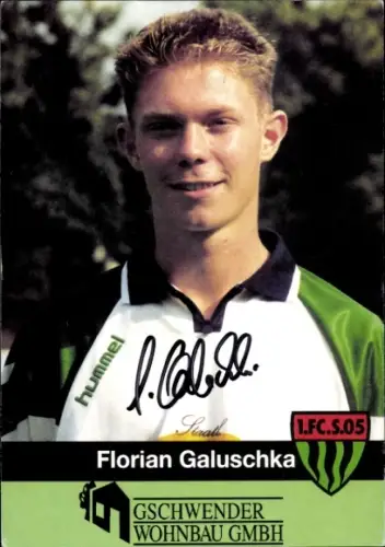 Autogrammkarte Fußballer Florian Galuschka, 1. FC 05 Schweinfurt, Autogramm