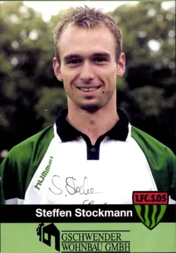 Autogrammkarte Fußballer Steffen Stockmann, 1. FC 05 Schweinfurt, Autogramm
