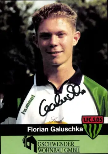 Autogrammkarte Fußballer Florian Galuschka, 1. FC 05 Schweinfurt, Autogramm