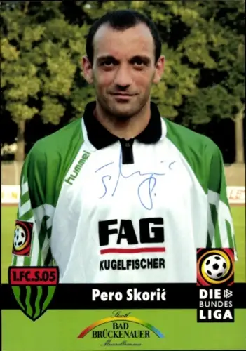 Autogrammkarte Fußballer Pero Skoric, 1. FC 05 Schweinfurt, Autogramm
