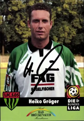 Autogrammkarte Fußballer Heiko Gröger, 1. FC 05 Schweinfurt, Autogramm