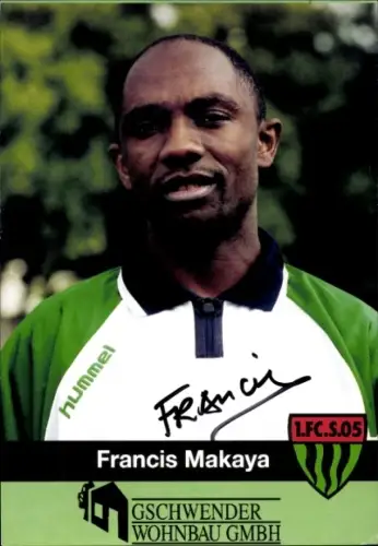Autogrammkarte Fußballer Francis Makaya, 1. FC 05 Schweinfurt, Autogramm