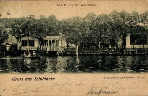 Ak Berlin Wilmersdorf Grunewald Schildhorn, See, Ruderboot