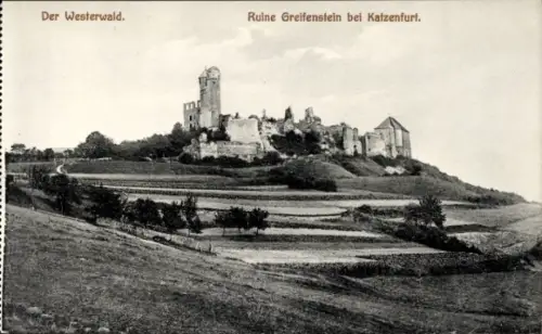 Ak Katzenfurt Ehringshausen in Hessen, Ruine Greifenstein