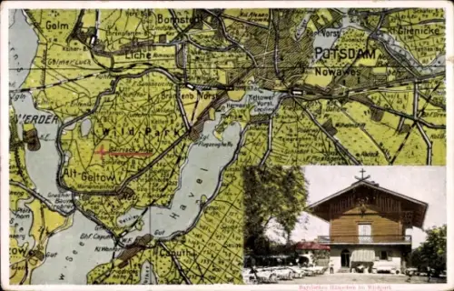 Stadtplan Ak Potsdam, Bayrisches Häuschen im Wildpark