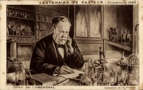 Künstler Ak Wagner, H., Französischer Chemiker Louis Pasteur im Labor, Reklame Urodonal, 1923