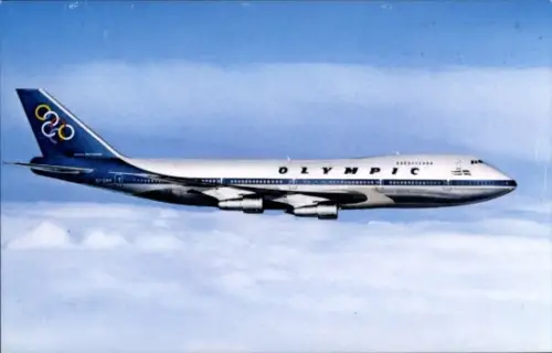 Ak Griechisches Passagierflugzeug, Olympic Airways, Boeing 747 200 B, Jumbo Jet