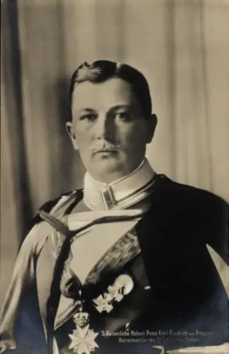 Ak Prinz Eitel Friedrich von Preußen, Portrait, Uniform, Orden, Herrenmeister des Johanniterordens