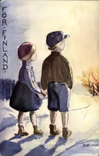 Künstler Ak Finnland, Kinder
