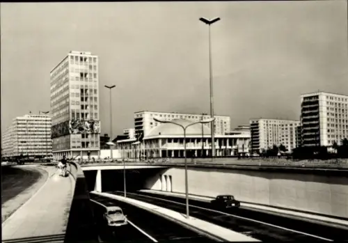 Ak Berlin Mitte, Blick auf den neuen Autotunnel, Haus des Lehrers, Kongresshalle