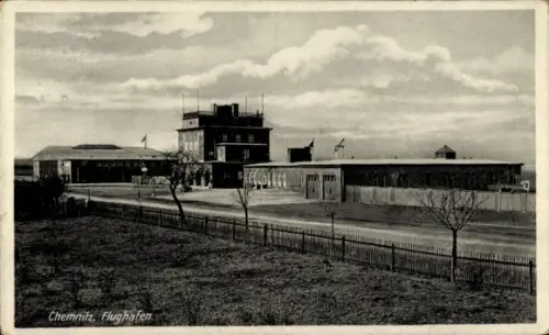 Ak Chemnitz in Sachsen, Der Flughafen, Gebäudeansicht