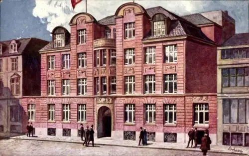 Künstler Ak Erhorn, Hamburg Mitte Altstadt, Geschäftshaus, Büschstraße 4