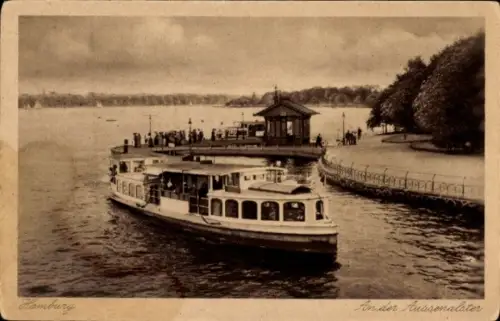 Ak Hamburg, Partie an der Aussenalster, Fähre, Anleger