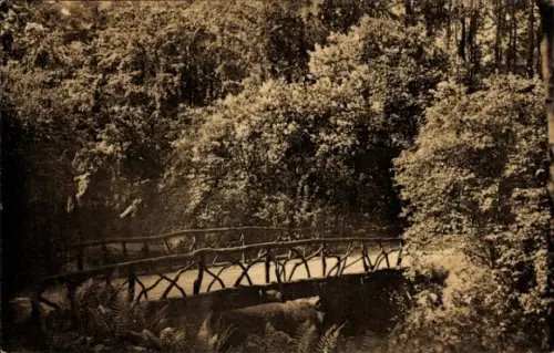 Ak Hamburg Nord Ohlsdorf, Partie aus dem Friedhof, Brücke