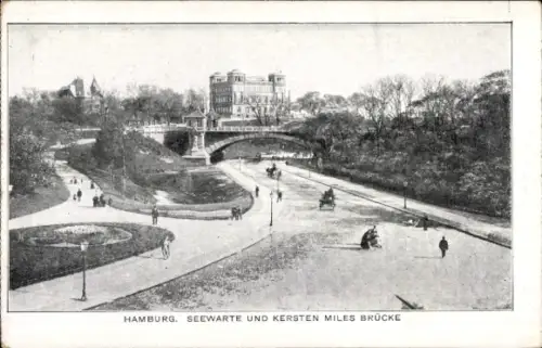 Ak Hamburg Mitte St. Pauli, Seewarte, Kersten-Miles-Brücke