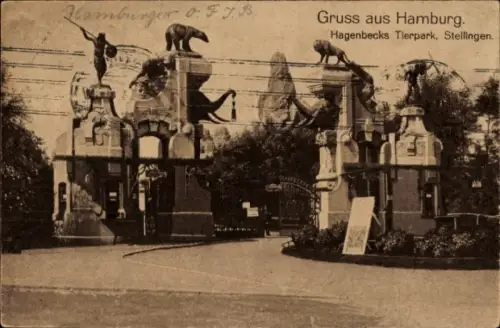 Ak Hamburg Eimsbüttel Stellingen, Eingang zu Hagenbecks Tierpark