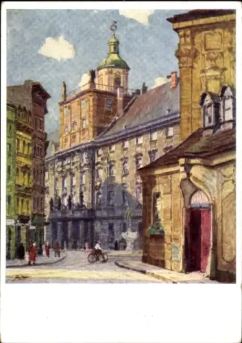 Künstler Ak Geyer, F., Breslau Schlesien, Blick auf die Universität