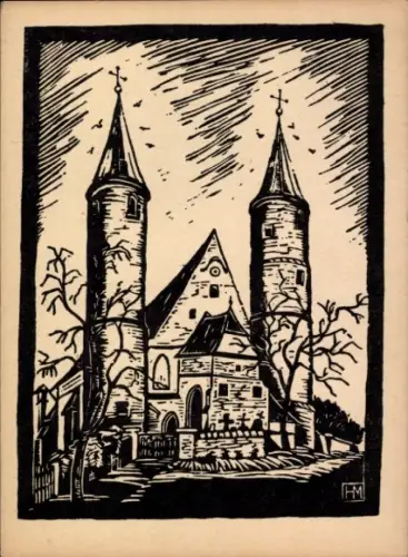 Künstler Ak Hamm, Jos., Berg Landshut in Niederbayern, Kirche Heilig Blut