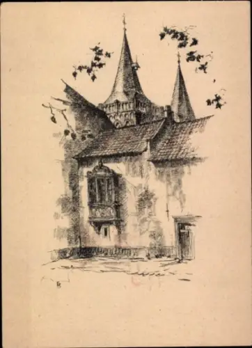 Künstler Ak Xanten am Niederrhein, Kirche