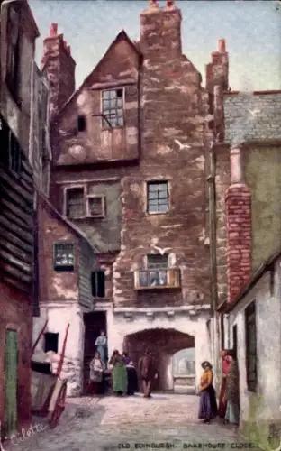 Künstler Ak Edinburgh Schottland, Bakehouse Close