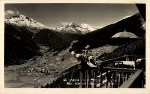 Ak Sankt Jakob Südtirol, Blick von der Jausenstation Tegisch