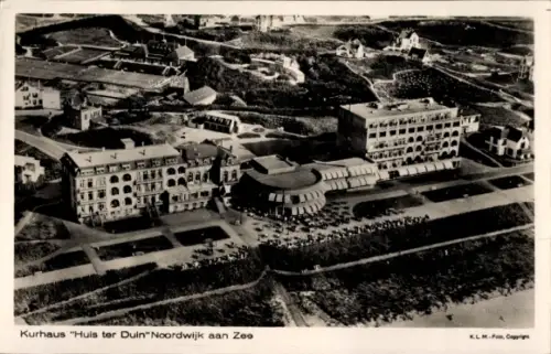 Ak Noordwijk aan Zee Südholland, Kurhaus Huis ter Duin,  Luftaufnahme, Menschenmenge