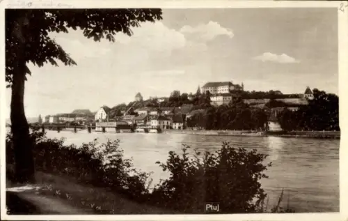 Ak Ptuj Pettau Slowenien, Flusslandschaft, Stadtansicht, Ptuj