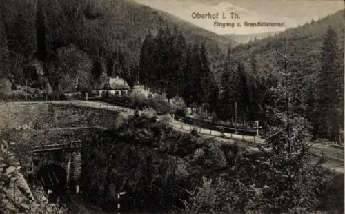 Ak Oberhof im Thüringer Wald,  Eingang z. Brandleitetunnel, Wald, Tunnelportal