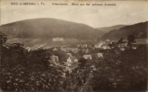 Ak Ilmenau in Thüringen, Villenviertel, Blick von der schönen Aussicht