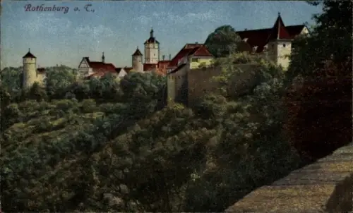 Ak Rothenburg ob der Tauber Mittelfranken, Teilansicht