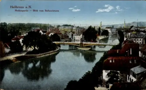 Ak Heilbronn am Neckar, Heilbronn a. N., Neckarpartie, Blick vom Bollwerkturm