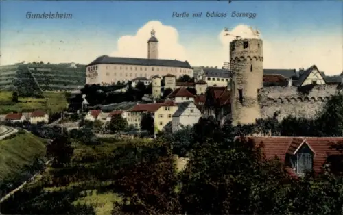 Ak Gundelsheim am Neckar Württemberg,  Schloss Dornegg, Landschaft, farbig