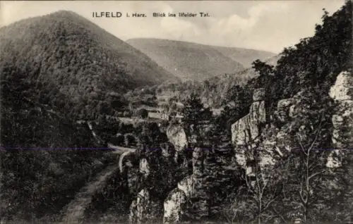 Ak Ilfeld am Harz Thüringen, Blick ins Ilfelder Tal, Berge, Wald, 