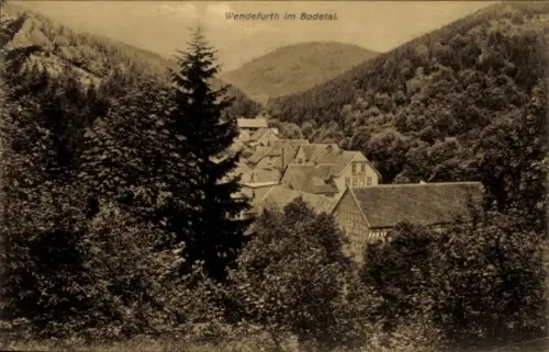 Ak Wendefurt Wendefurth Thale im Harz, Gesamtansicht