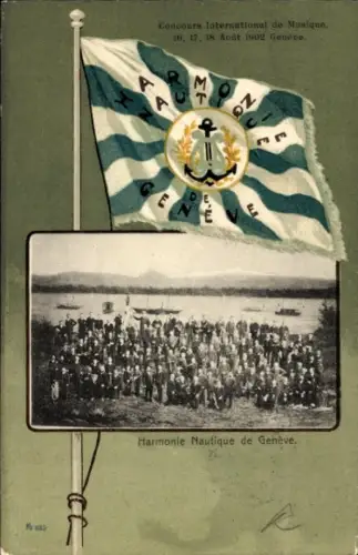 Passepartout Ak Genève Genf Schweiz, Concours International de Musique 1902, Harmonie Nautique