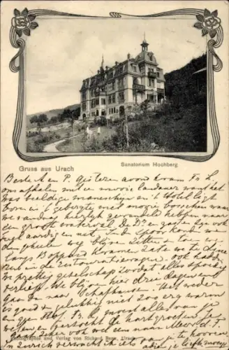 Ak Bad Urach in der Schwäbischen Alb Württemberg, Sanatorium Hochberg