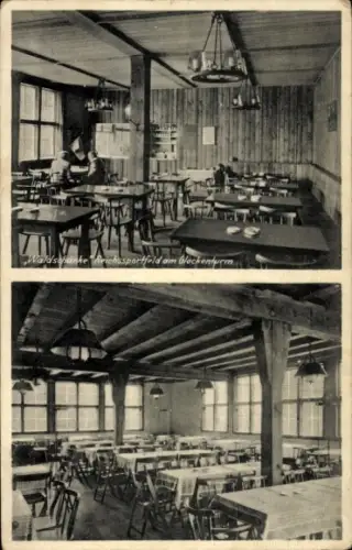 Ak Berlin Charlottenburg Westend, Waldschänke, Reichssportfeld am Glockenturm, Innenansicht