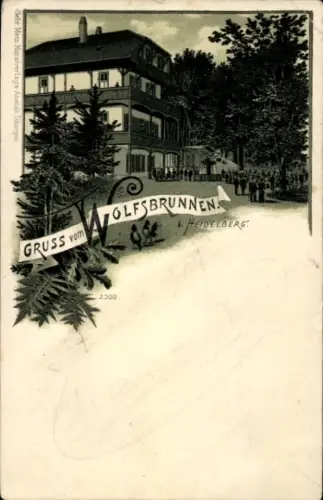 Litho Heidelberg am Neckar, Wolfsbrunnen