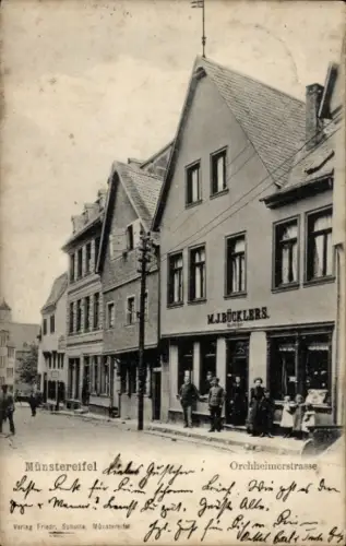 Ak Bad Münstereifel in Nordrhein Westfalen,  Orchheimerstraße, Geschäft M.J. Bucklers, Personen a