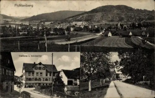 Ak Fichtenberg in Württemberg,  Gasthaus z. Reichsadler, ländliche Landschaft, Straßenansicht