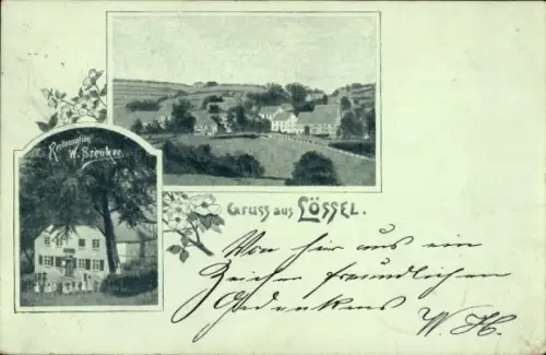 Ak Lössel Iserlohn im Märkischen Kreis, Restauration W.Breuker, Landschaft, Gruss aus Lössel