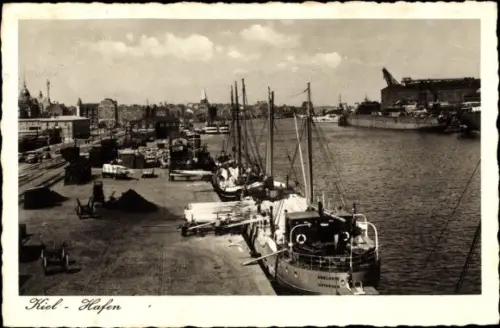 Ak Hansestadt Kiel, Hafenbild