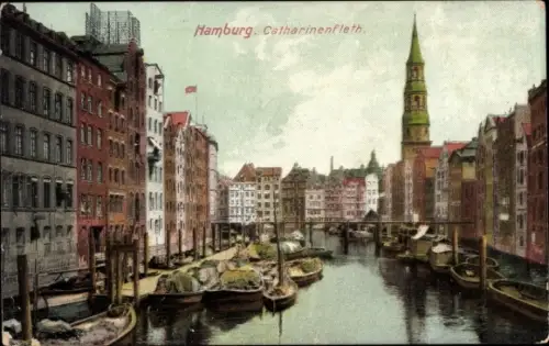 Ak Hamburg Mitte Altstadt, Catharinenfleth